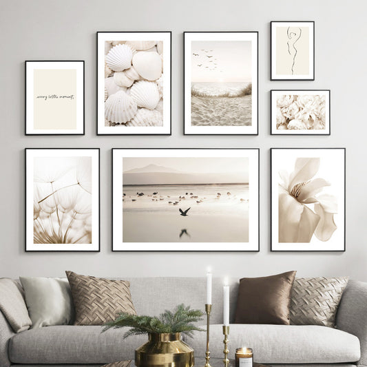 White Shell Beach Flower Dandelion Canvas Painting Core Living Room Decoration