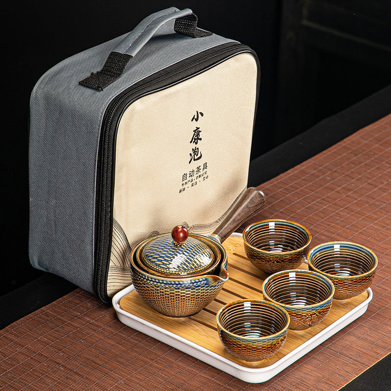 Juego de té y tetera Xiaoyao con rotación simple de 360 ​​grados Dongni