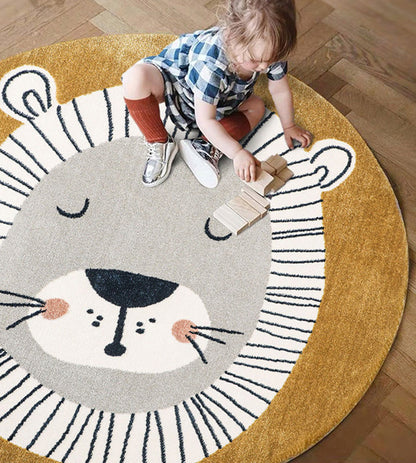 Round Children's Room Carpet Cartoon Animals