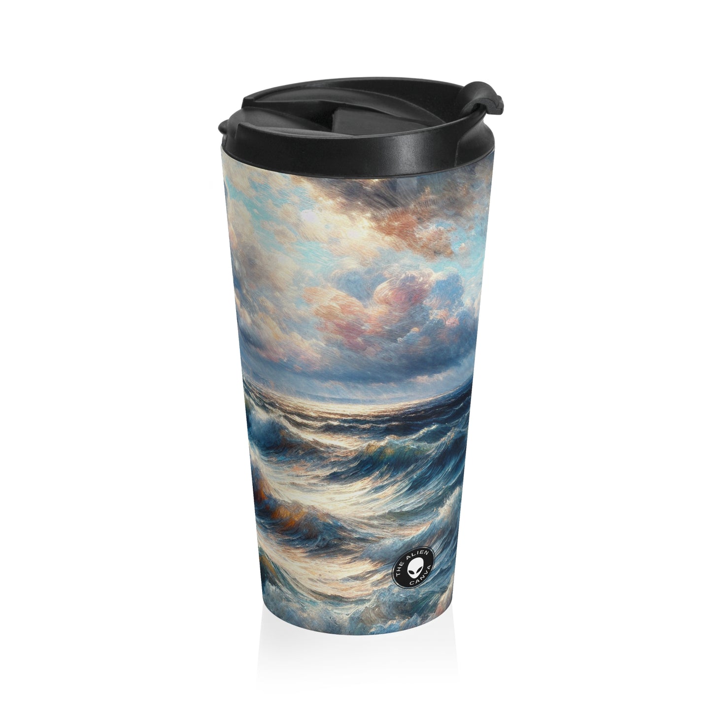 "Storm-Tossed Seas" - The Alien Stainless Steel Travel Mug Impressionism