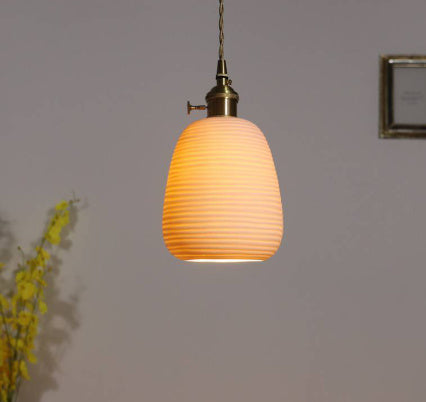 Japanese Style Nordic Brass Ceramic Pendant Light