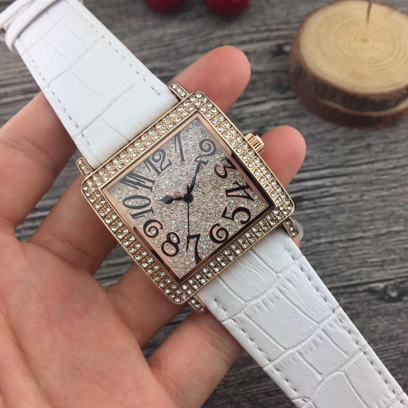 Casual inlaid rhinestone watch