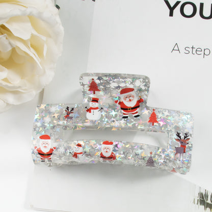 Five-pointed Star Sequin Acrylic Christmas Tree Barrettes