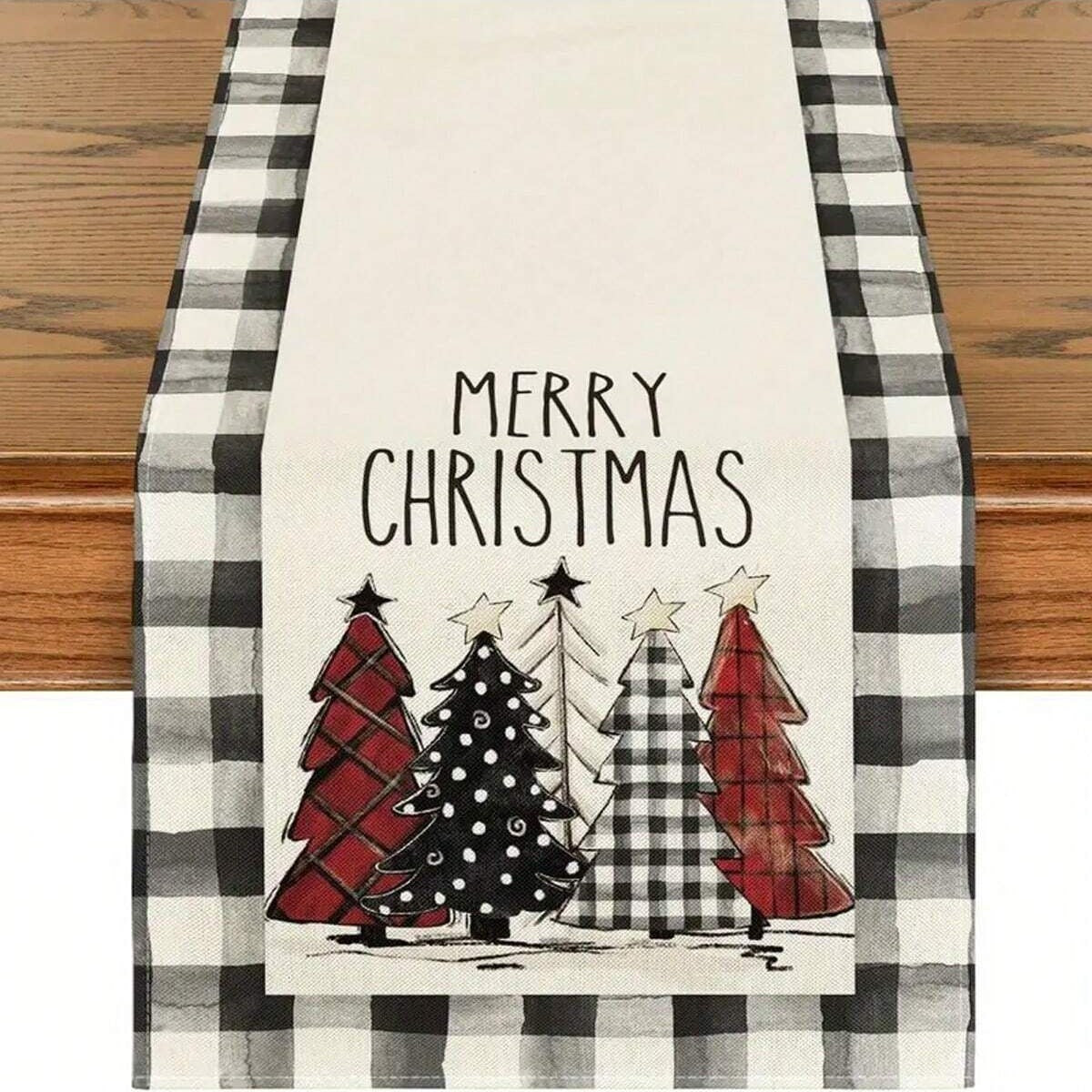 Christmas Tree Printing Waterproof Dyed Tablecloth