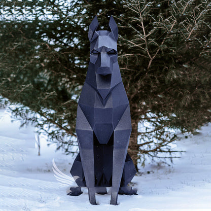 Modèle d'ornement moderne simple en papier Doberman