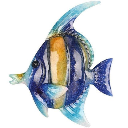 Indoor Tropical Striped Fish Art Wall Hanging