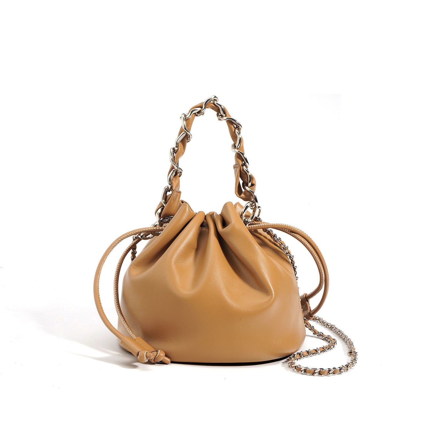 Bolso bandolera con cordón de cuero a la moda para mujer