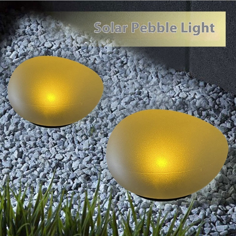 Solar Outdoor Pebble Garden Decoration Lawn Landscape Stone Night Light