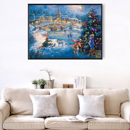 5D Diamond Painting  Kerst In De Stad