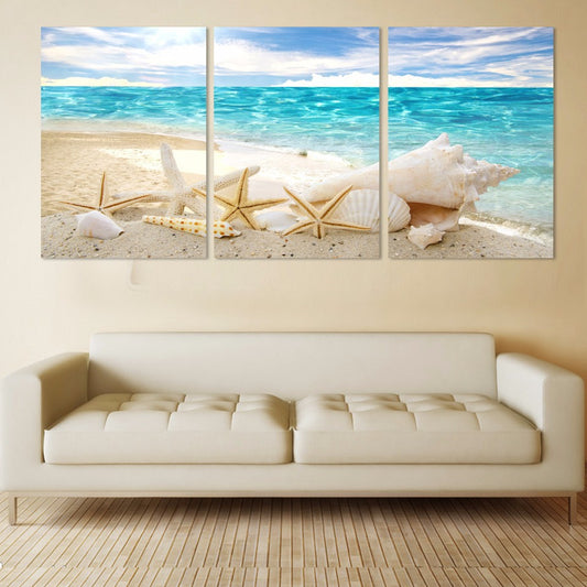 Micro Spray Home Living Room Triple Starfish Oil Painting