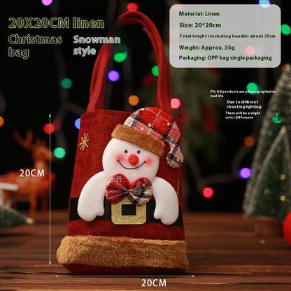 Bolsa de regalo de dulces navideños para niños, divertida y creativa, con forma de Papá Noel, alce, muñeco de nieve, oso, pequeña bolsa decorativa para árbol de Navidad