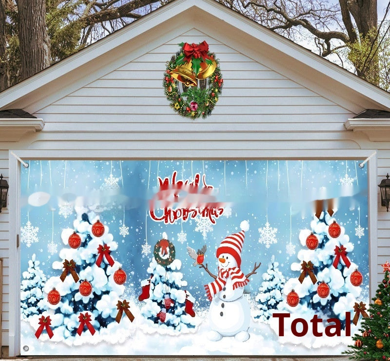 Christmas Background Fabric Garage Door Decoration Holiday Party Banner Amazon Tapestry