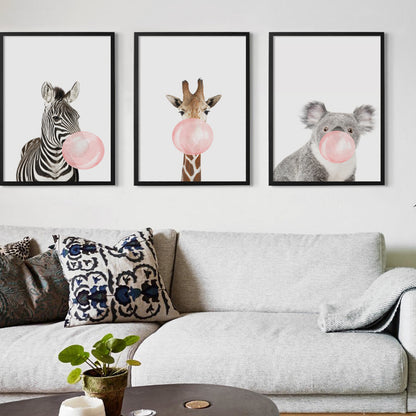 Nordic simplicity Cute koala zebra fawn canvas painting Home decoration frameless painting core Foreign trade explosion