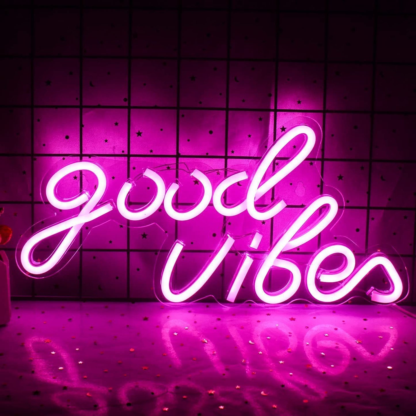 LED English Letter Goodvibes Backboard Decorative Neon Light