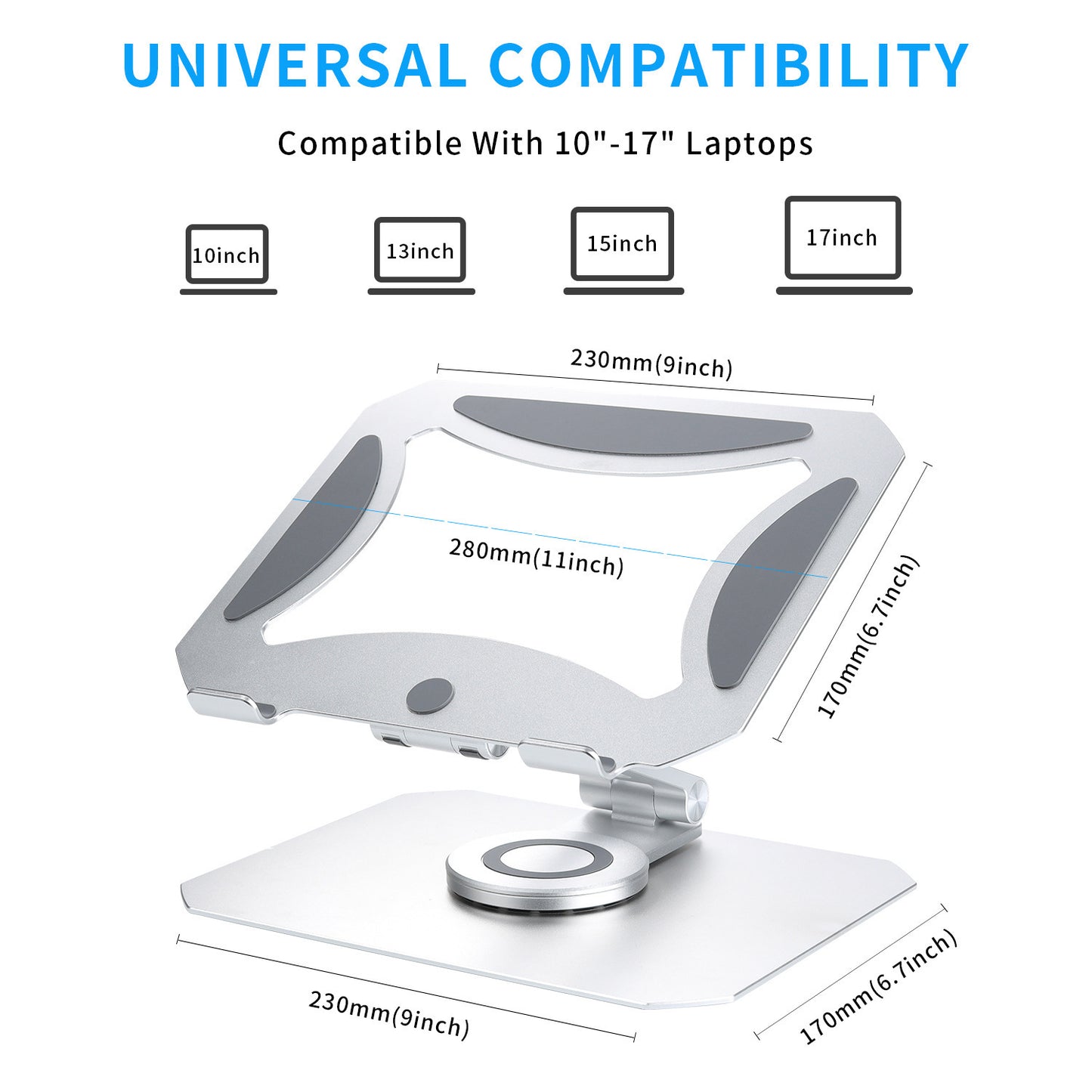 Support pour ordinateur portable de bureau rotatif à 360 degrés