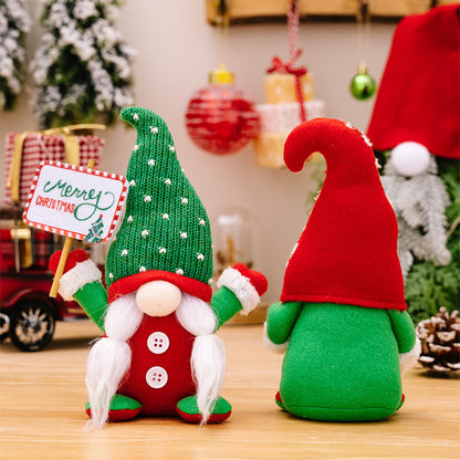 Cute Christmas Tree With Knitted Curved Hat