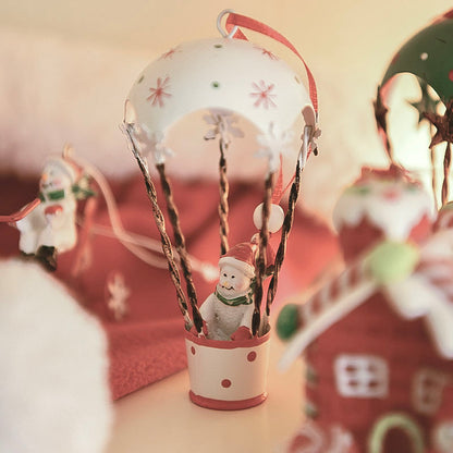 Adornos para árbol de Navidad de hierro con forma de Papá Noel, muñeco de nieve y reno