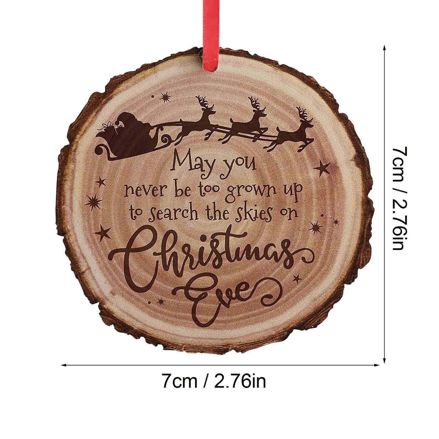 Pendentif en acrylique imprimé élan de Noël mignon, décoration à suspendre pour arbre de Noël