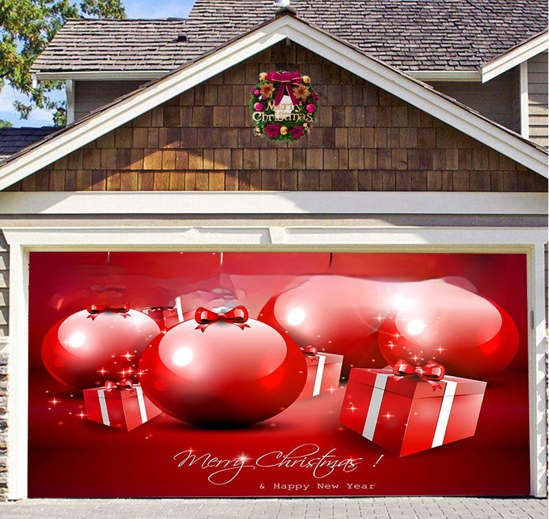 Christmas Background Fabric Garage Door Decoration Holiday Party Banner Amazon Tapestry