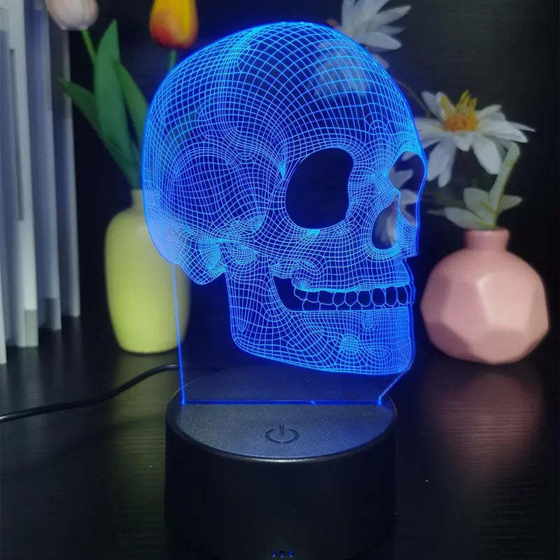 Petite lampe de nuit 3D Halloween crâne lumière extérieure LED lampe à économie d'énergie cadeau décoration