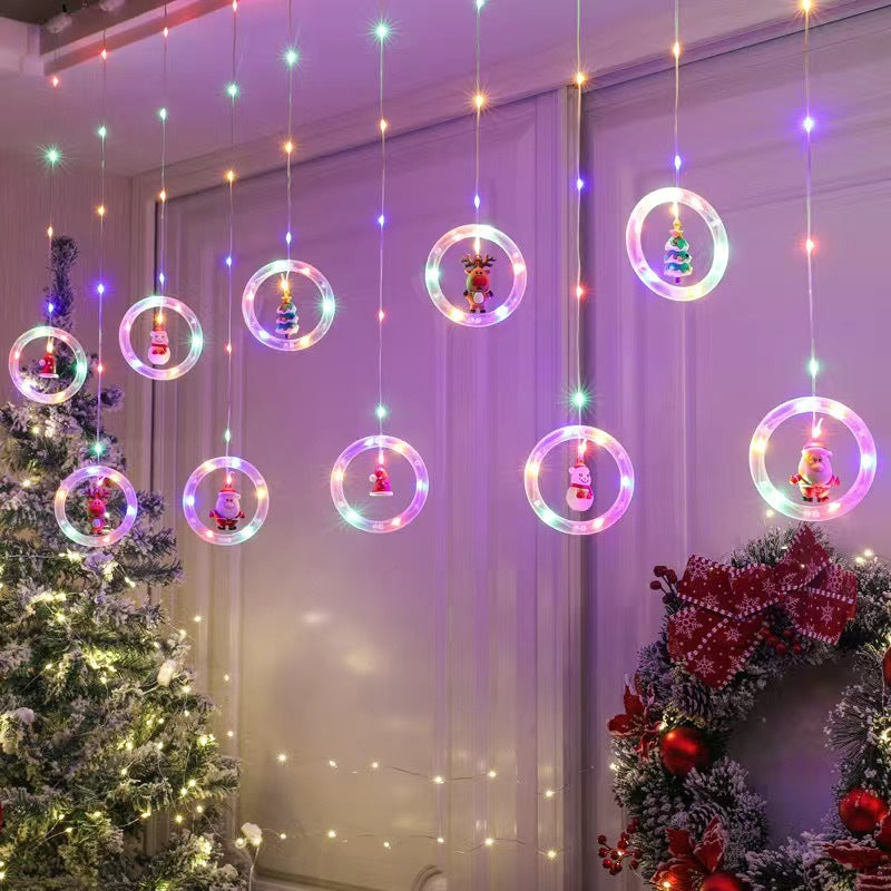 Guirlande lumineuse décorative pour sapin de Noël avec rideau XINGX