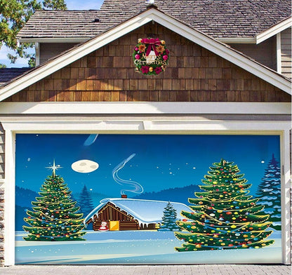 Christmas Background Fabric Garage Door Decoration Holiday Party Banner Amazon Tapestry