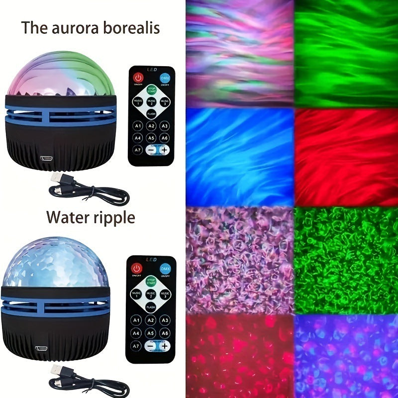 Water Ripple Bedside Northern Lights Spiral Ambience Light Starry Sky