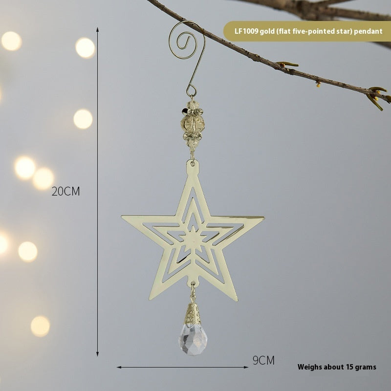 Christmas Three-dimensional Snowflake Decoration Diy Christmas Tree Bell Wrought Iron