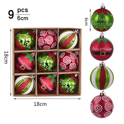 Christmas Theme Hand Drawn Christmas Ball Set Hanging Decorations