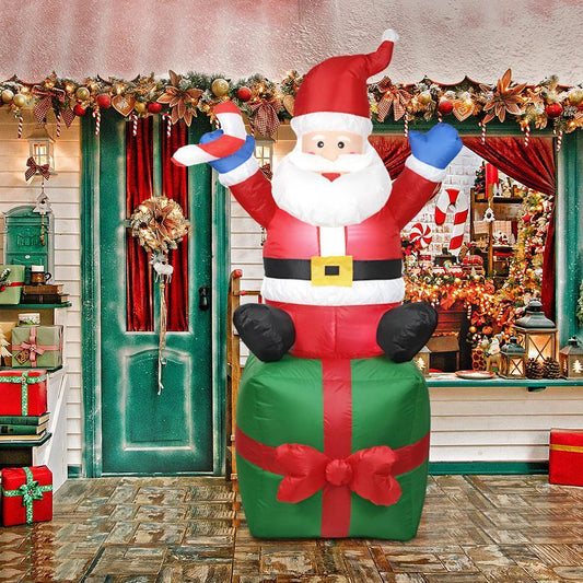 Inflatable Doll Night Light Merry Christmas Outdoor Santa Claus New Year Decoration Garden Soldier Toys Arrangement Props