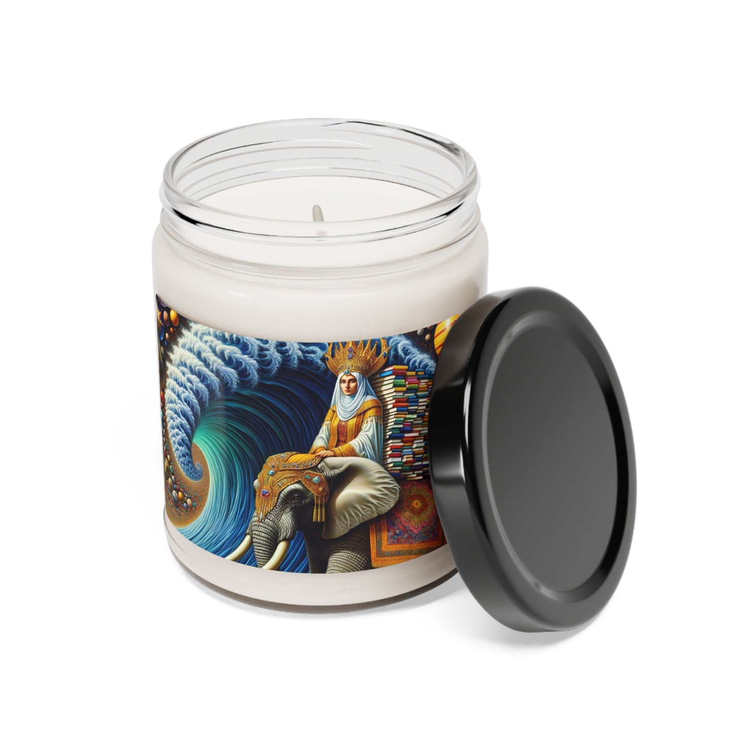 "The Wondrous Ride" - Vela de soja con aroma a extraterrestre, estilo surrealista de 9 oz