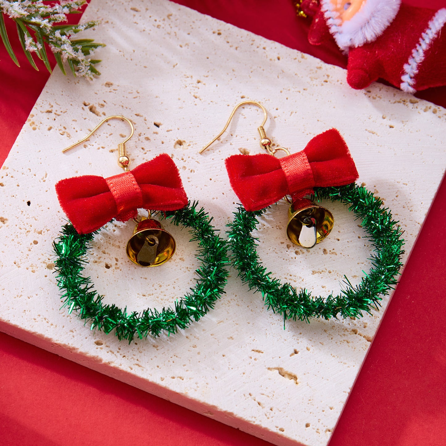 Guirlande de cloches et nœuds pour sapin de Noël en diamant