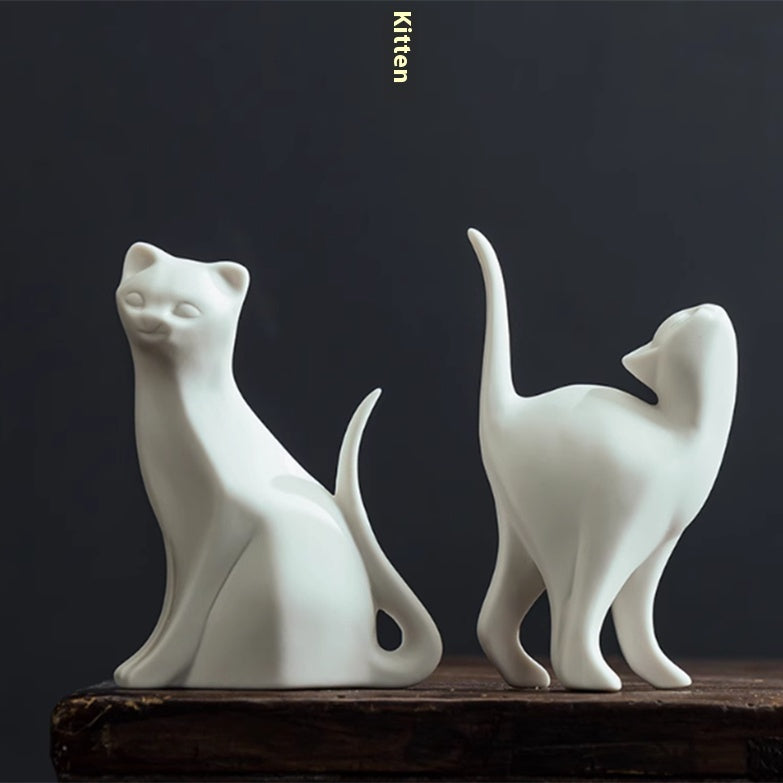 Simple Modern Home Decoration Ceramic Cute Kitten