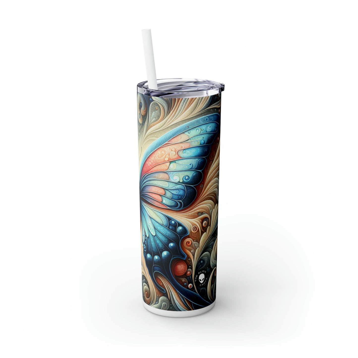 "Butterfly Transformation" - The Alien Maars® Skinny Tumbler with Straw 20oz Symbolism