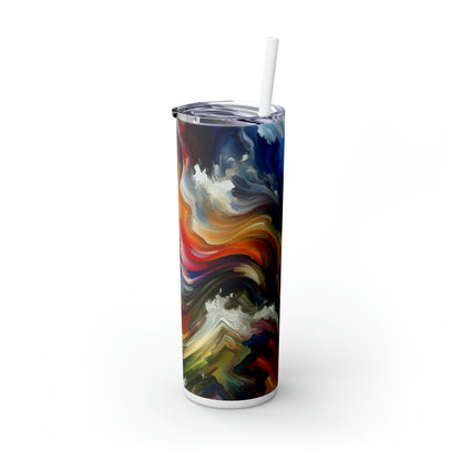 « Cacophonie du conflit » - The Alien Maars® Skinny Tumbler avec paille 20oz Expressionnisme