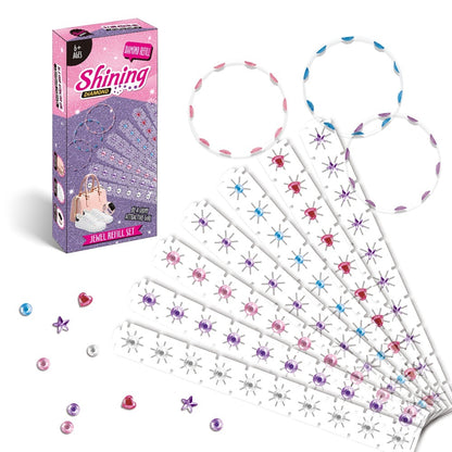 Dispositivo de perforación con diamantes de imitación brillantes para niñas que juegan a la casita con pegatinas para el cabello