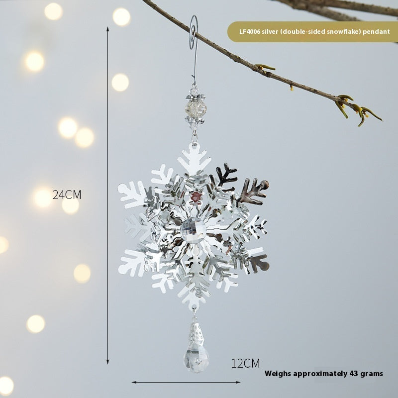 Christmas Three-dimensional Snowflake Decoration Diy Christmas Tree Bell Wrought Iron