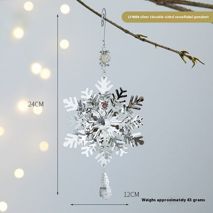 Christmas Three-dimensional Snowflake Decoration Diy Christmas Tree Bell Wrought Iron