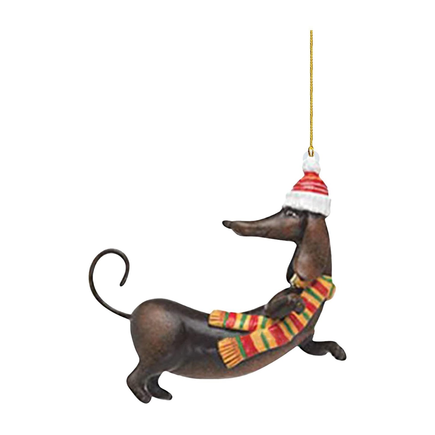 Adorno para árbol de Navidad con forma de perro de acrílico