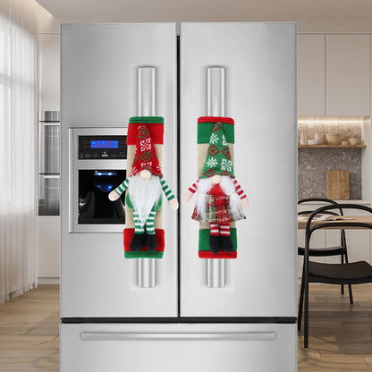 Protector de manija de puerta de refrigerador navideño, protector de manija, decoraciones para el hogar