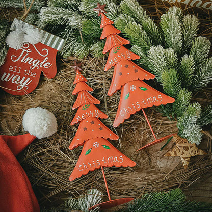 Petites décorations de fenêtre d'arbre de Noël en tôle métallique pour la maison