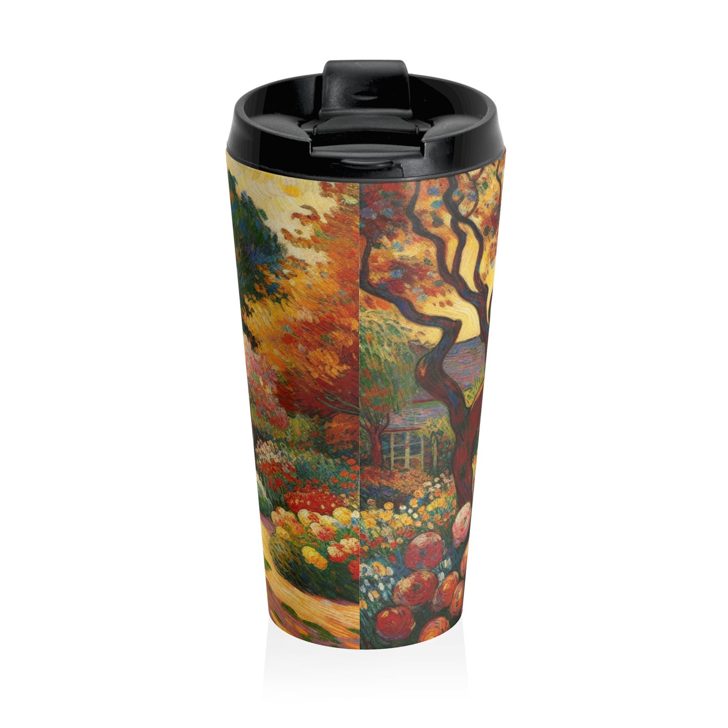 "Fauvist Garden Oasis" - The Alien Stainless Steel Travel Mug Fauvism Style