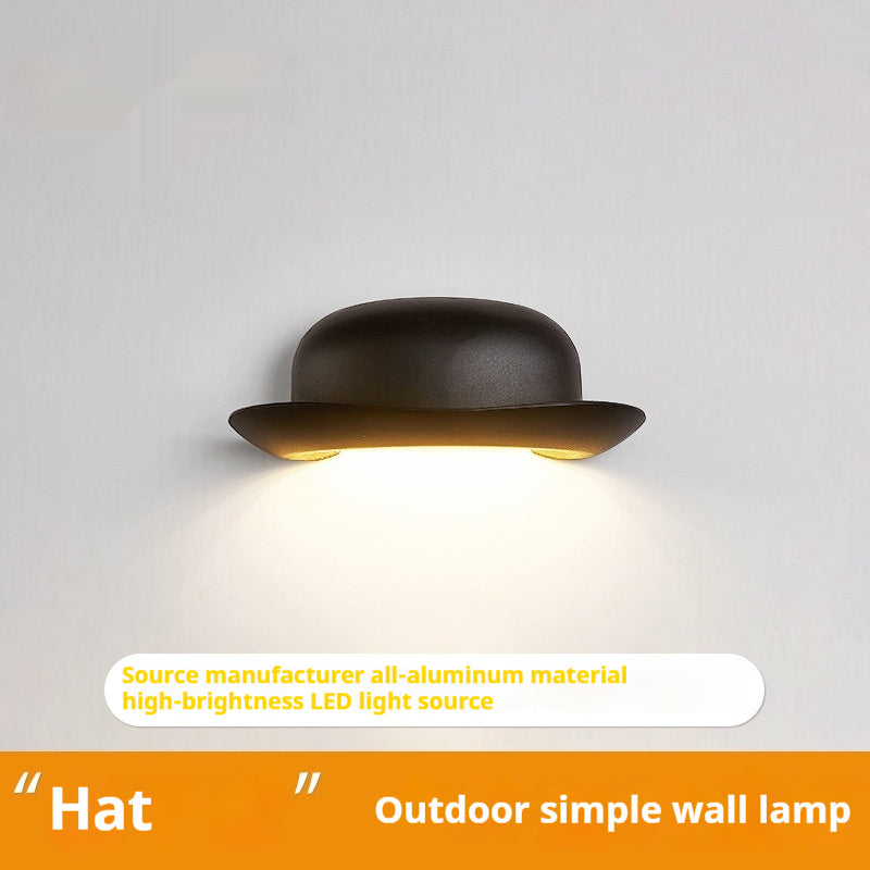 Outdoor Wall Waterproof Creative New Hat Shape Doorplate Lamp