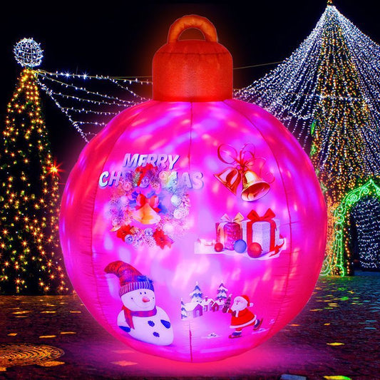 Boule de Noël gonflable, modèle d'air, décoration lumineuse à LED