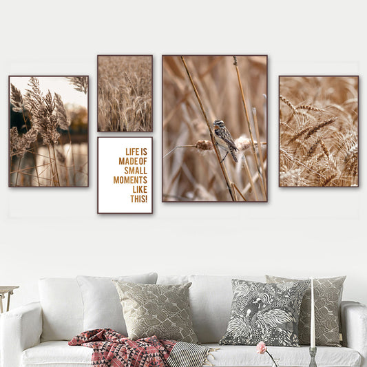 Natural Landscape Plant Wheat Reed Decorative Canvas Painting