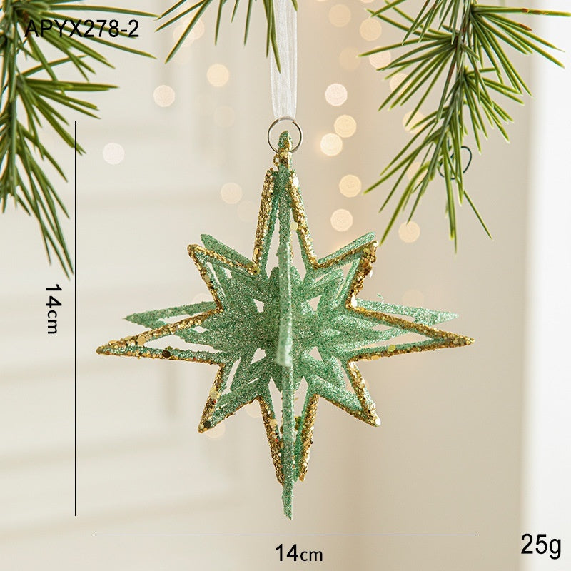 Colgante de plástico con forma de árbol de Navidad con forma de mariposa verde