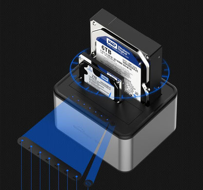 Boîte de disque dur mobile USB3.0 de copie hors ligne à double disque de 3,5 pouces