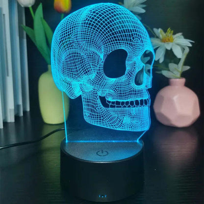 Petite lampe de nuit 3D Halloween crâne lumière extérieure LED lampe à économie d'énergie cadeau décoration