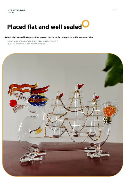 Creative Downwind Fermentation Tank Dragon-shaped Glass Wine Decanter Home Decoration Wine Bottle