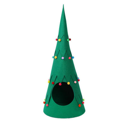 Pet Felt Christmas Tree Foldable Tent Dogs And Cats Semi-closed Four Seasons Universal